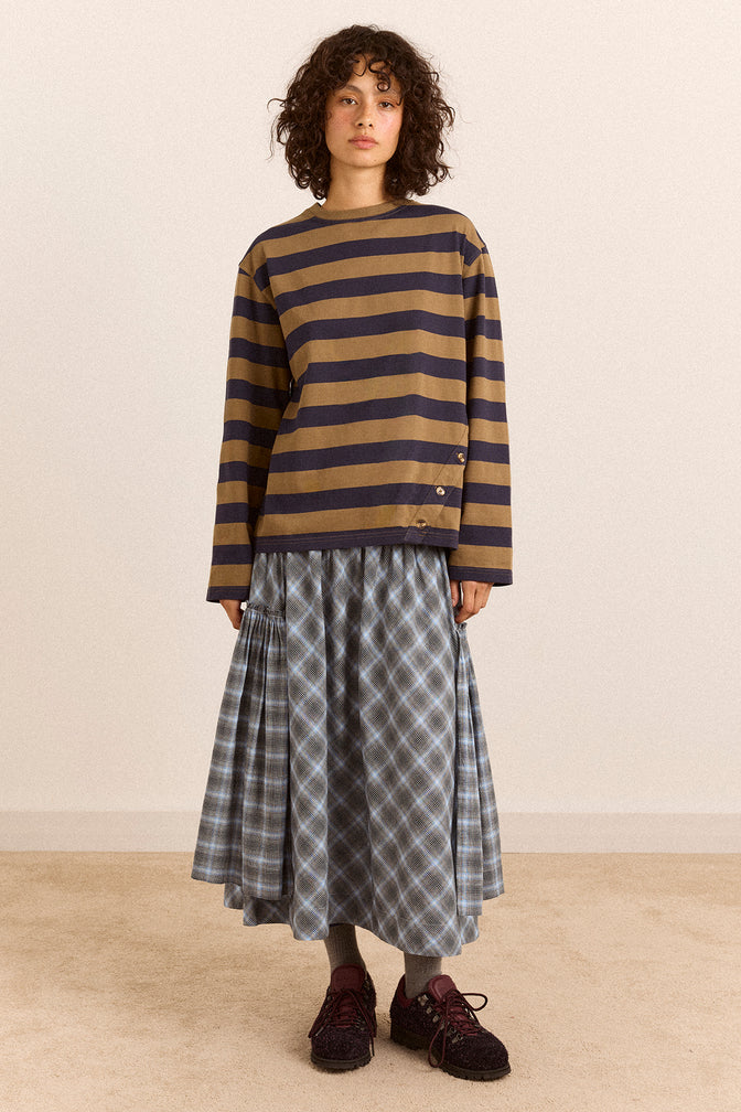 Scottie Long Sleeve Tee - Olive Stripe