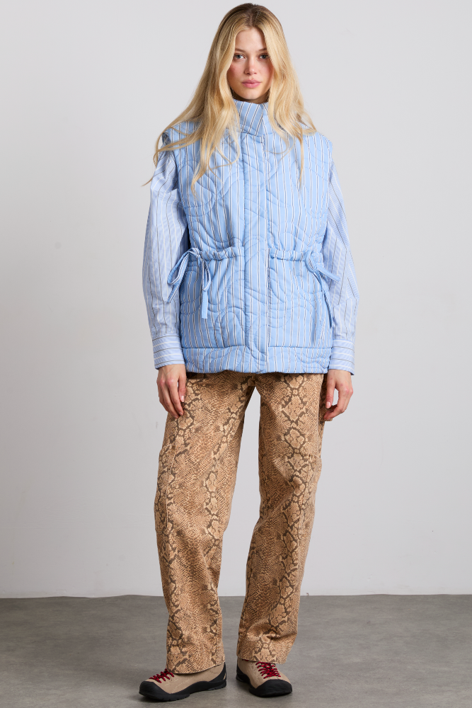 Celeste Quilted Gilet - Blue Stripe