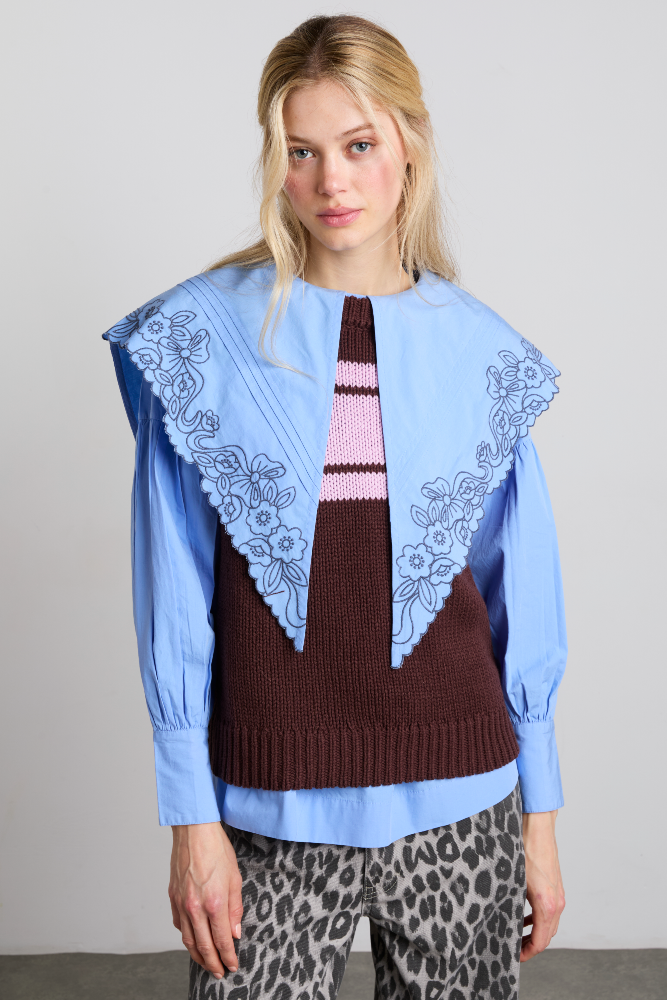 poppy jumper with removable sleeves - burgundy & lilac