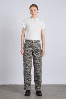 drew cargo jeans - leopard charcoal