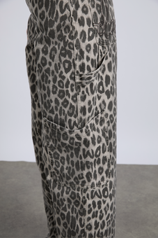 drew cargo jeans - leopard charcoal