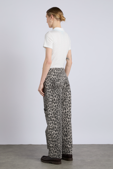 drew cargo jeans - leopard charcoal