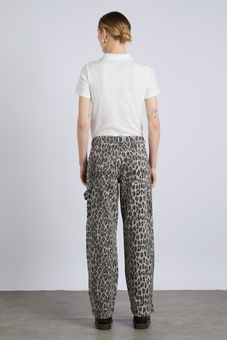 drew cargo jeans - leopard charcoal