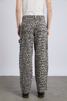 drew cargo jeans - leopard charcoal