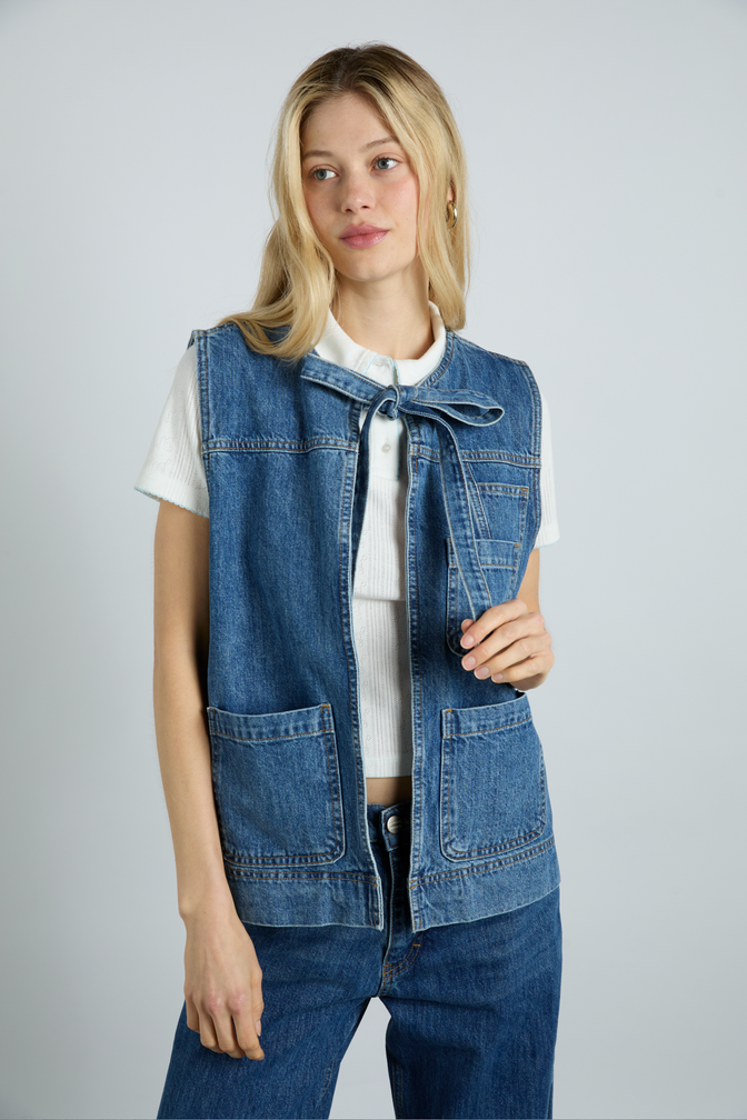 Milly Gilet - Mid Wash