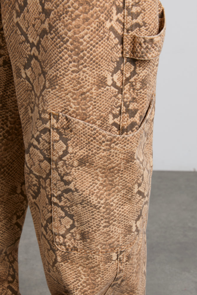 drew cargo jeans - snake print – Damson Madder