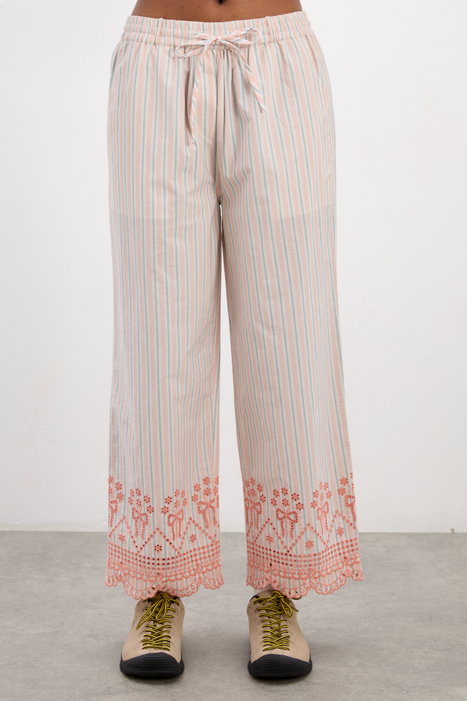 leah trousers - apricot business stripe