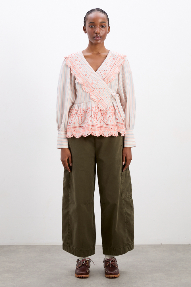 Anais Blouse - Apricot Stripe