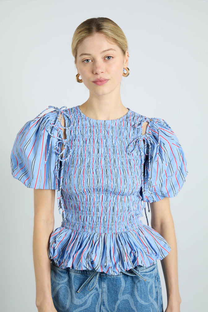 Becca Multi-Way Blouse - Bold Blue Stripe