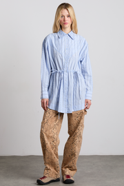 Romy Embroidered Shirt - Narrow Business Stripe