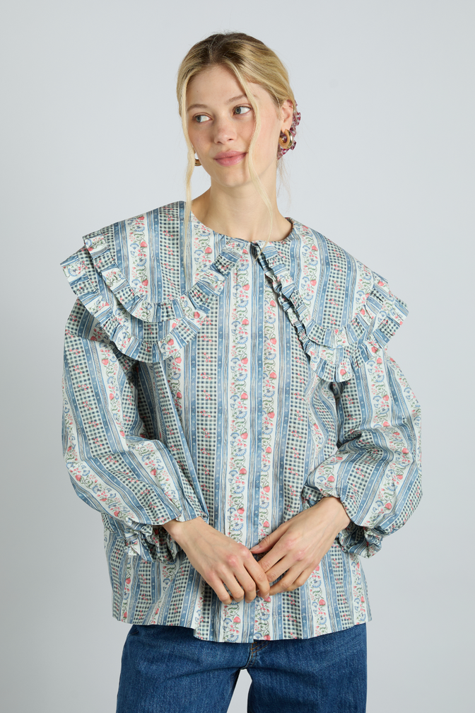 Lois Blouse - Wallpaper Floral