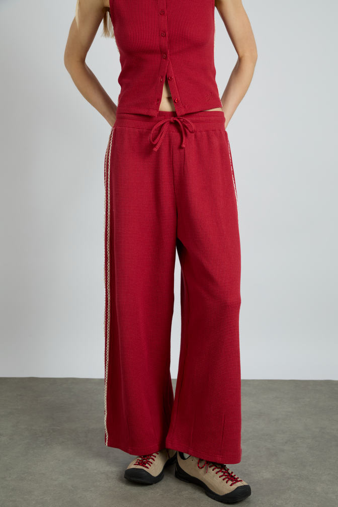 piper waffle jogger - red