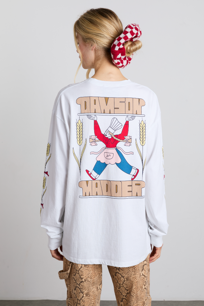 Fresh Bread Long Sleeve Tee - White