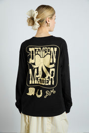 cowboy long sleeve tee- black