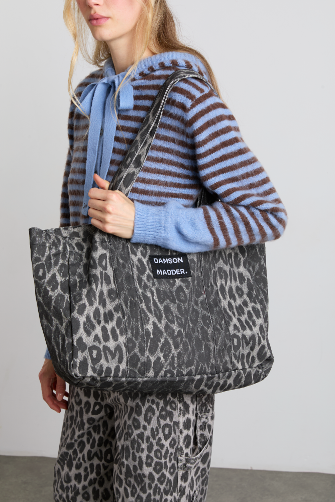 Grey leopard print bag sale