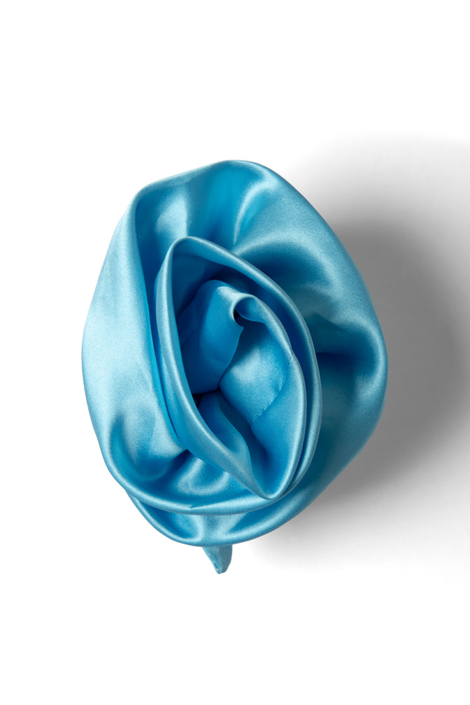 Oversized Satin Rose Hairclip In Blue