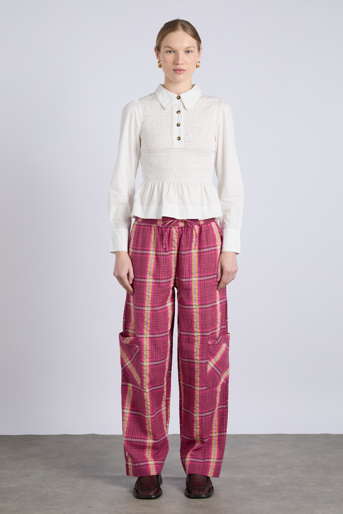 Harrison Trouser - Pink/Khaki Check