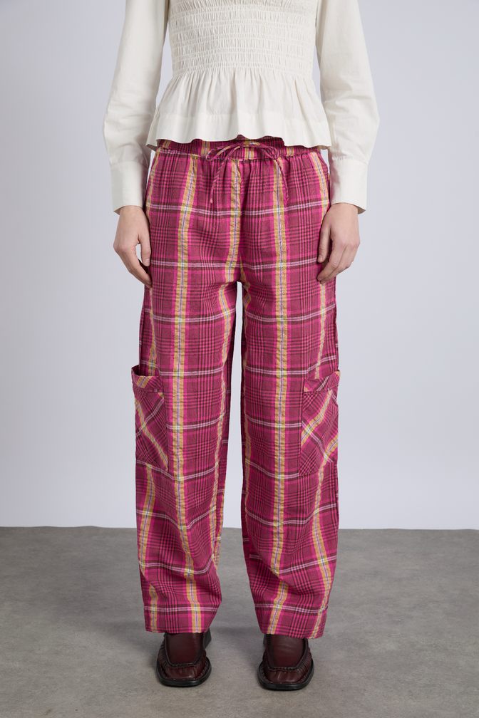 Harrison Trouser - Pink/Khaki Check