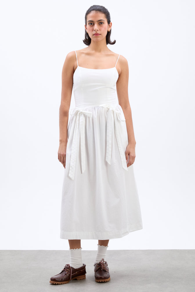 penelope apron dress - white
