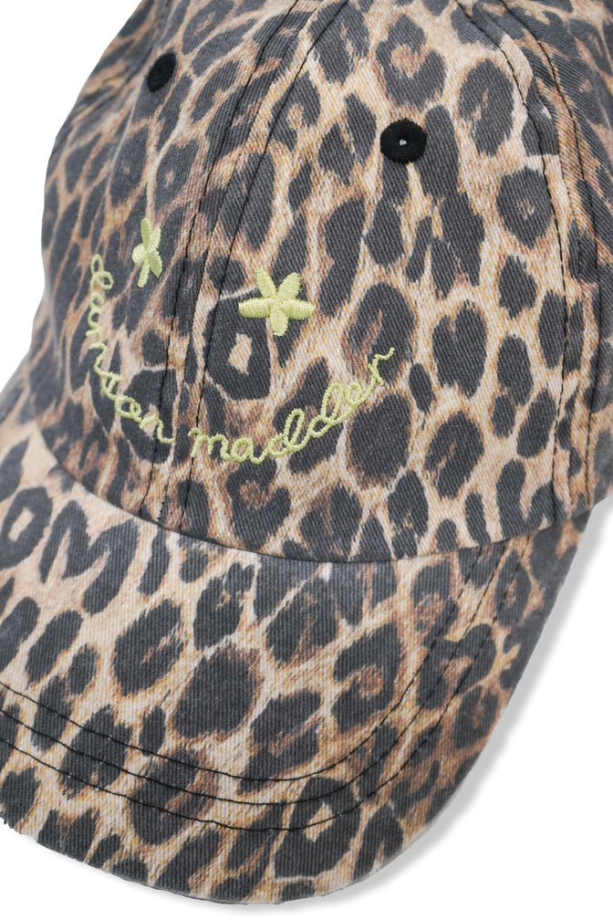 smiley cap in leopard print