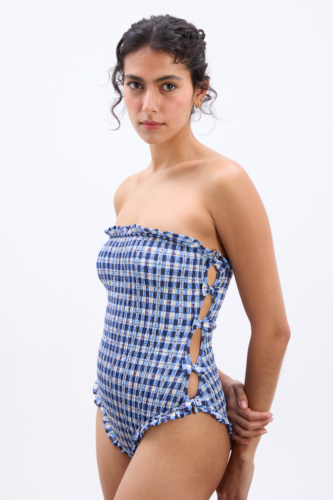 Betty Swimsuit - Blue Margot Gingham