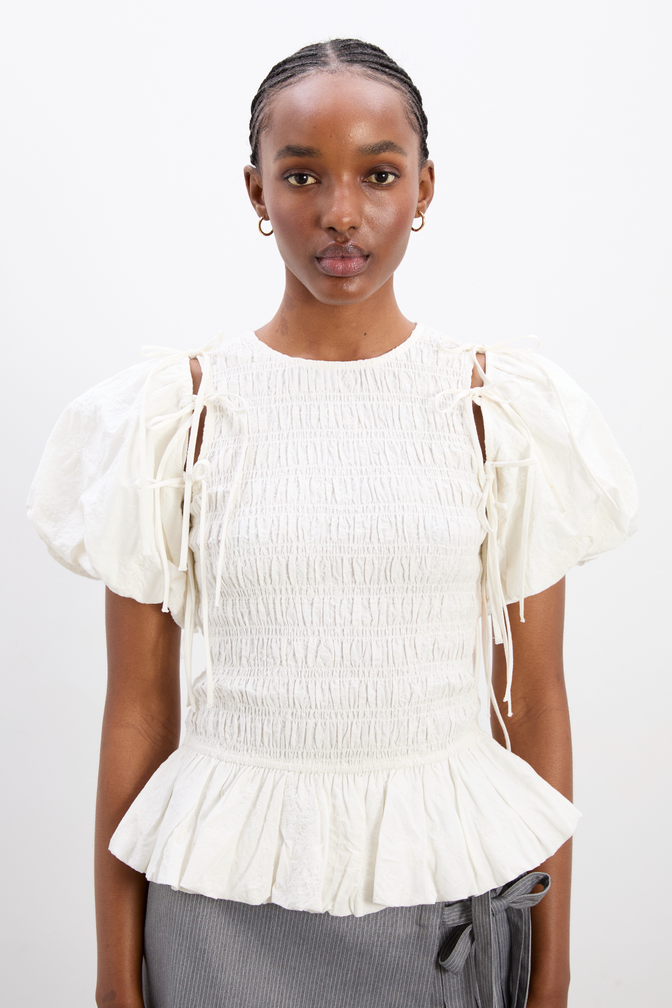 Becca Multi-Way Blouse- White Embroidery