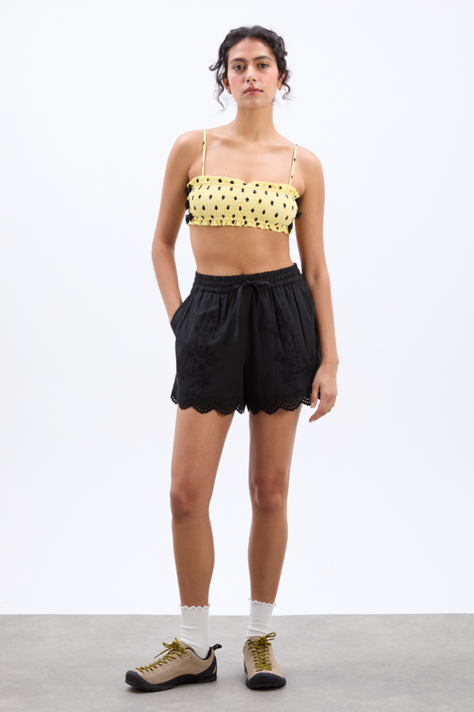 Blondey Shorts - Black Embroidery