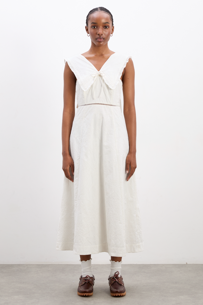 Fan Fan Midi Dress - Patchwork Broderie