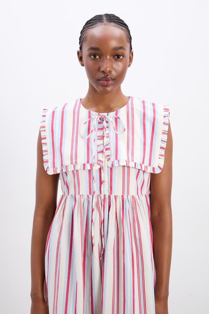 Josephine Midi Dress - Butter Cherry Stripe