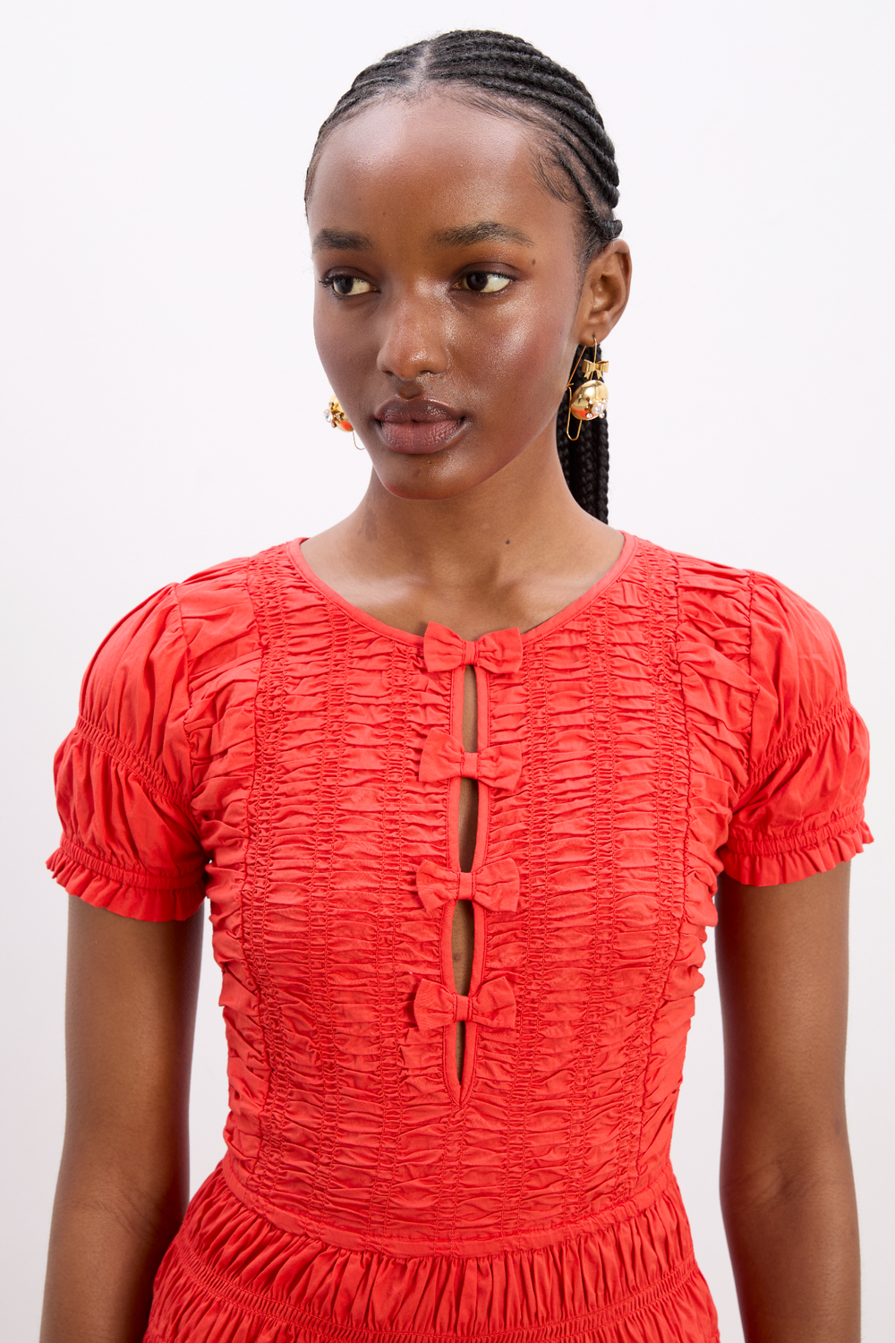 saffy midi dress red alert – Damson Madder - Main Image