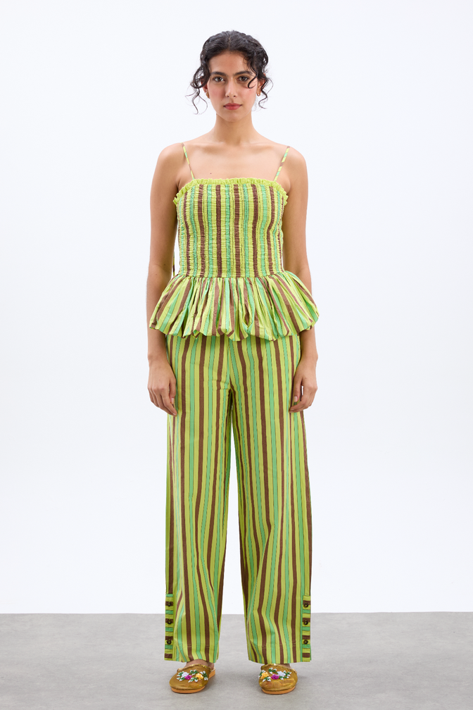 bethan bubble cami - tropical business stripe