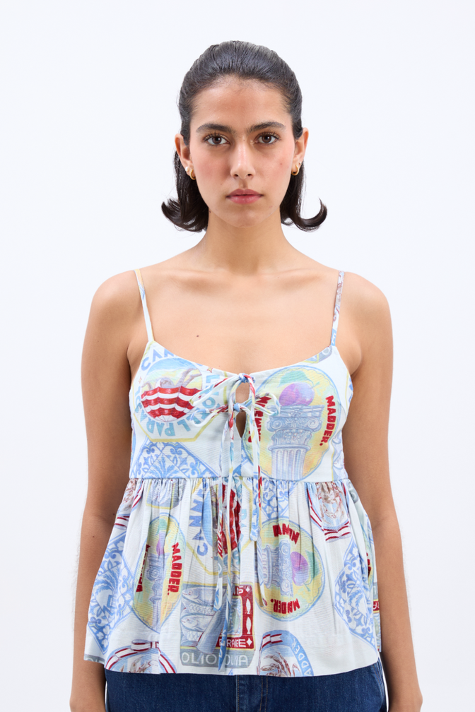 Penny Shell Top - Holiday Print