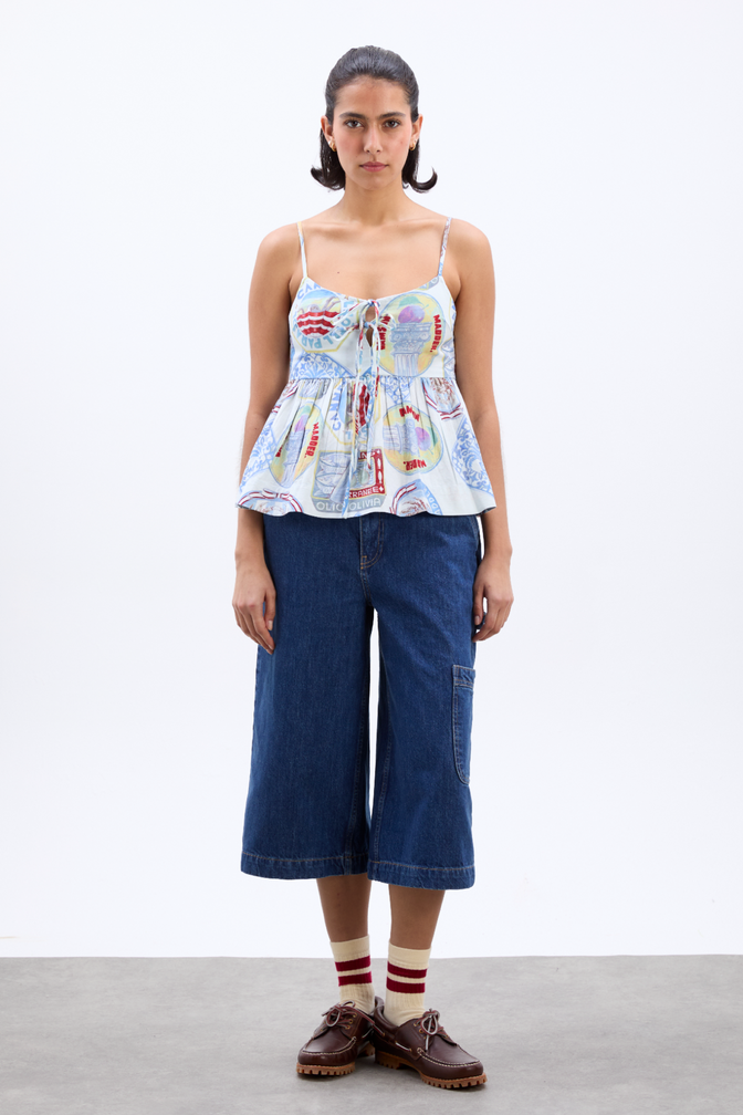 Penny Shell Top - Holiday Print