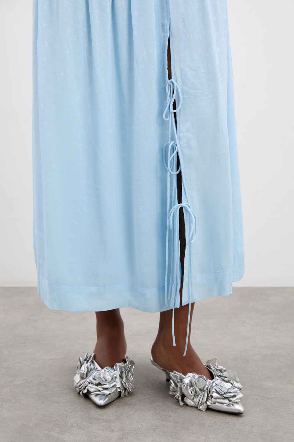 Charlotte Midi Skirt - Blue Monika Jacquard – Damson Madder Charlotte Midi Skirt - Blue Monika Jacquard – Damson Madder