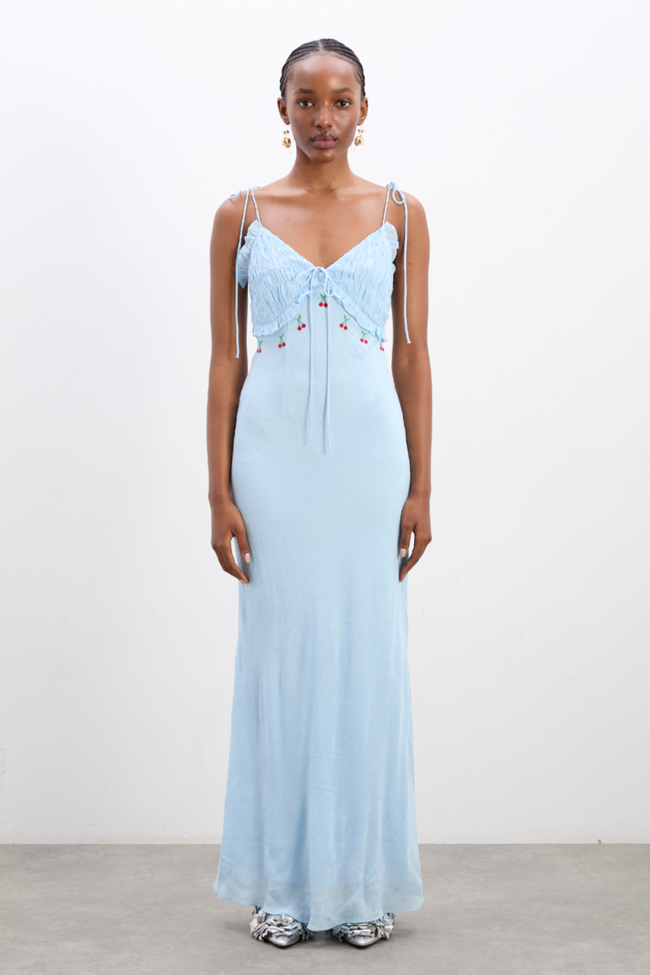 Isabella Slip Midi Dress - Blue Monika Jacquard – Damson Madder Isabella Slip Midi Dress - Blue Monika Jacquard – Damson Madder