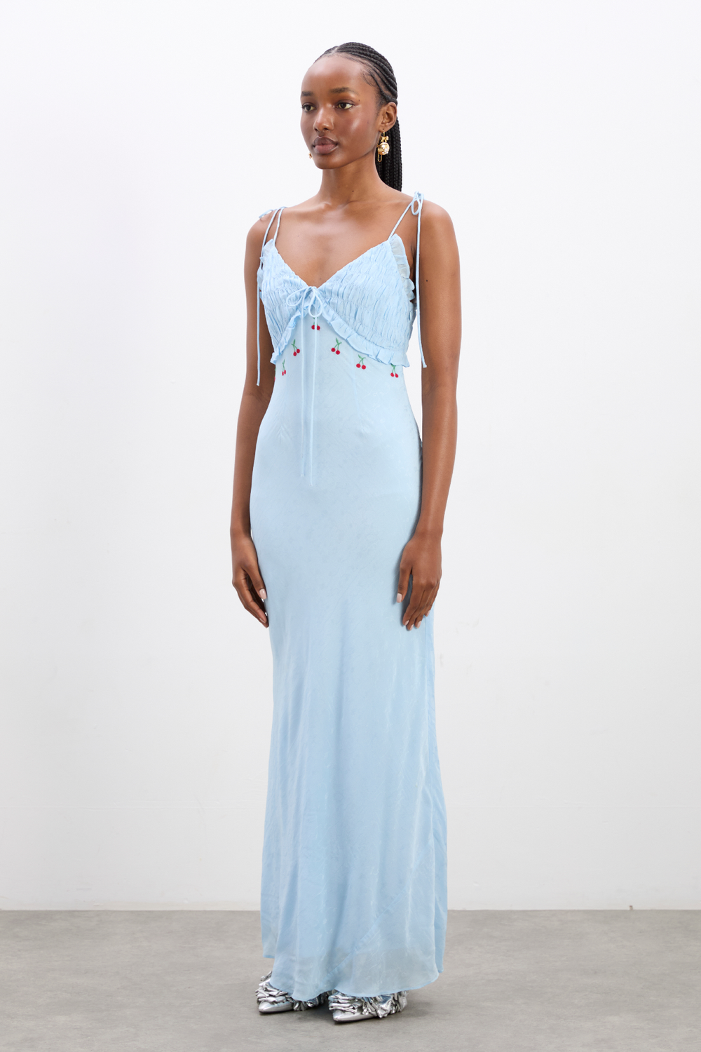 isabella slip midi dress - blue monika jacquard – Damson Madder isabella slip midi dress - blue monika jacquard – Damson Madder