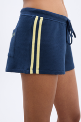 pippa waffle short - navy/butter