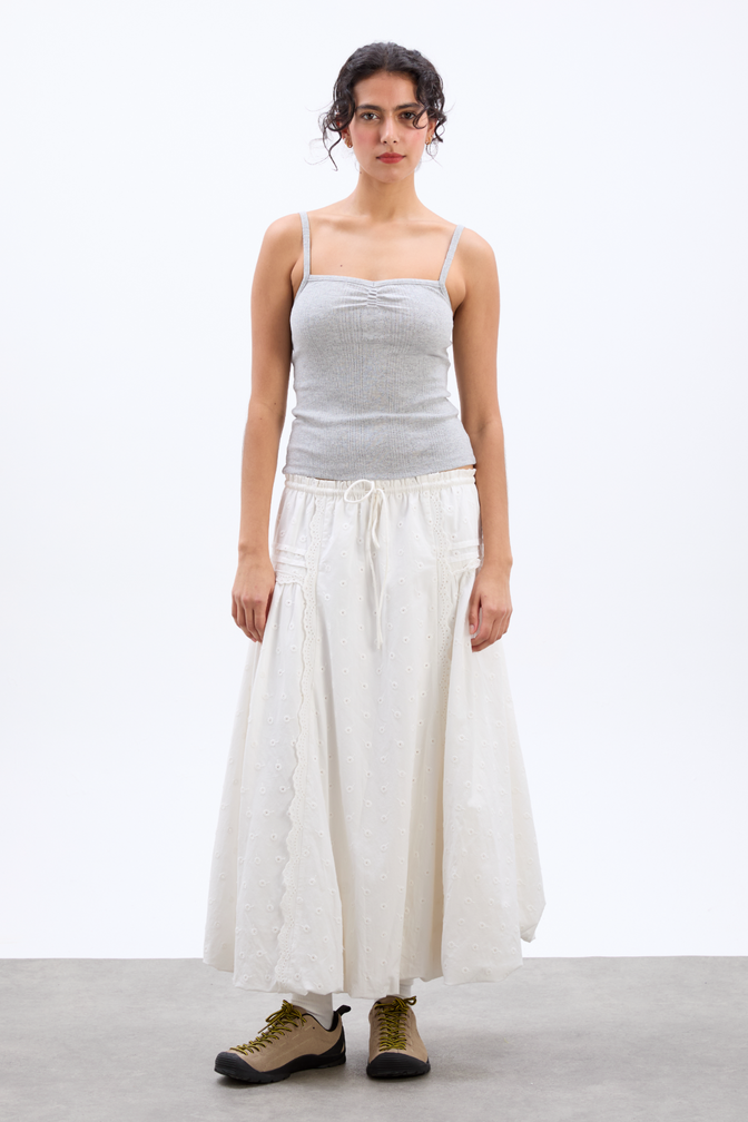 dove pointelle strappy cami - grey