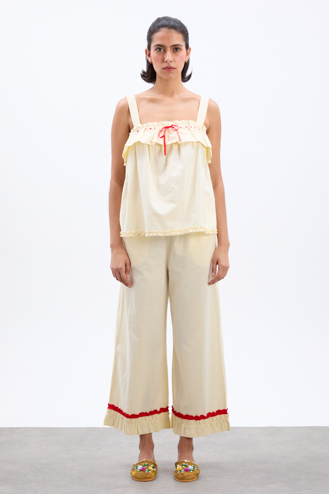 tula wide strap smock cami - butter/red