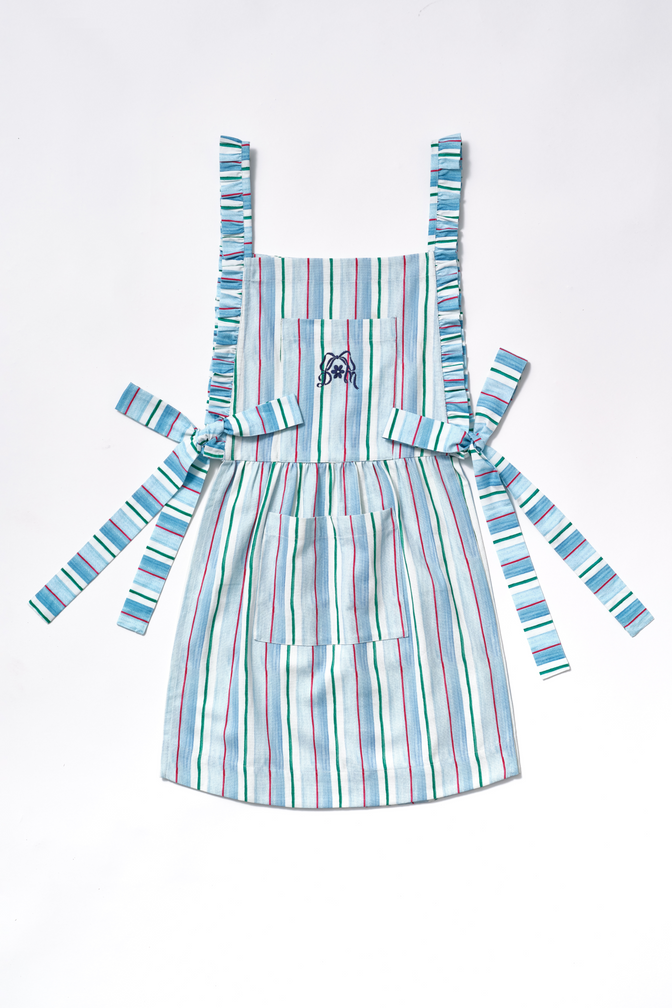 mandy apron - blue stripe