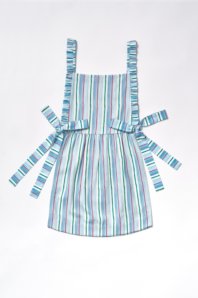 mandy apron - blue stripe