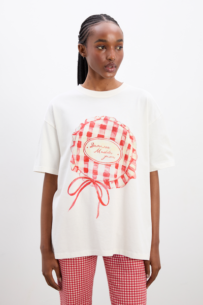 berry jam boyfriend tee - ecru – Damson Madder