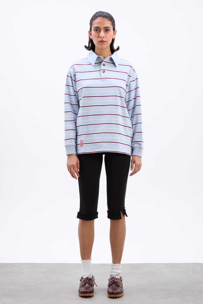 remie rugby shirt - light blue stripe