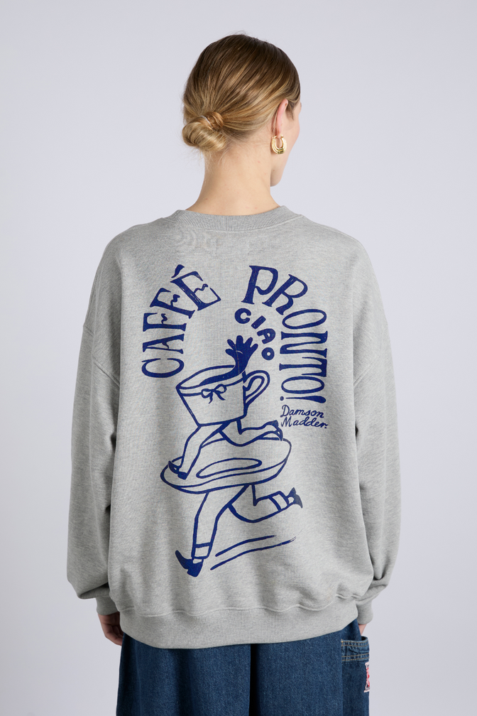 ciao cafe sweatshirt - grey marl