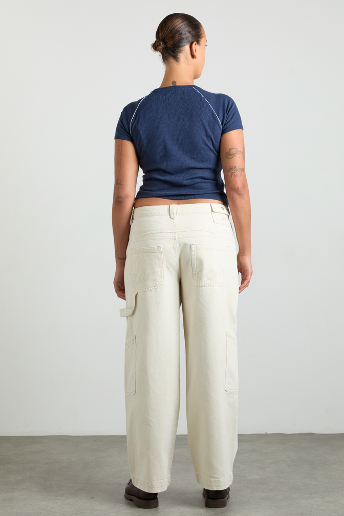 aster pointelle raglan baby tee - navy