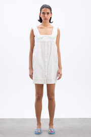 elspeth embroidered nightdress - white
