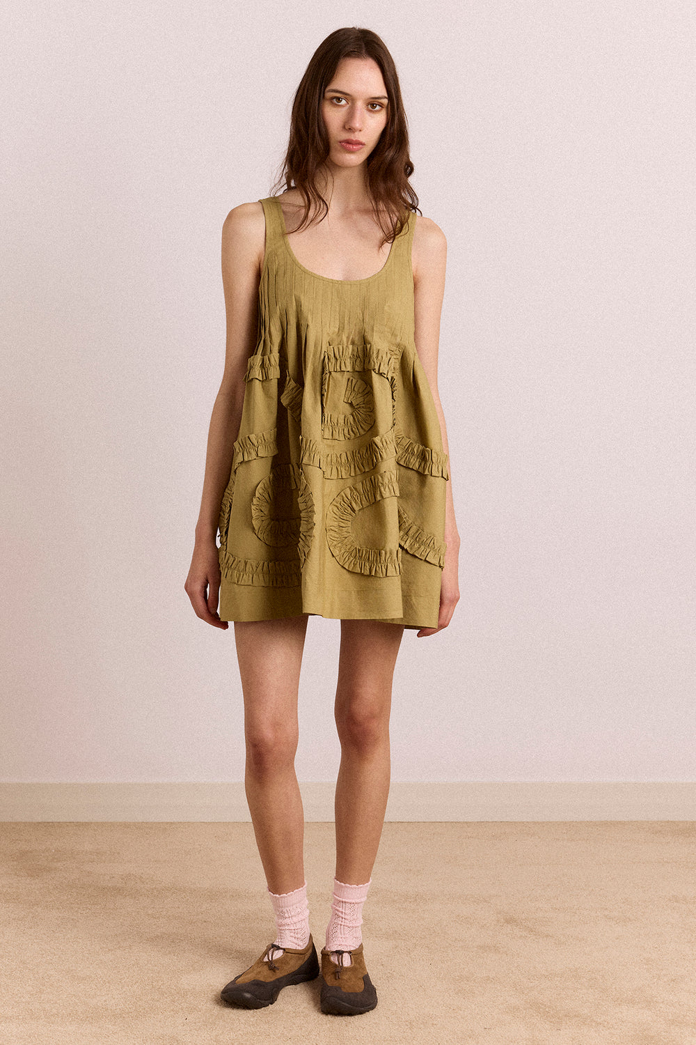 Stella Mini Dress - Green Damson Madder Stella Mini Dress - Green Damson Madder