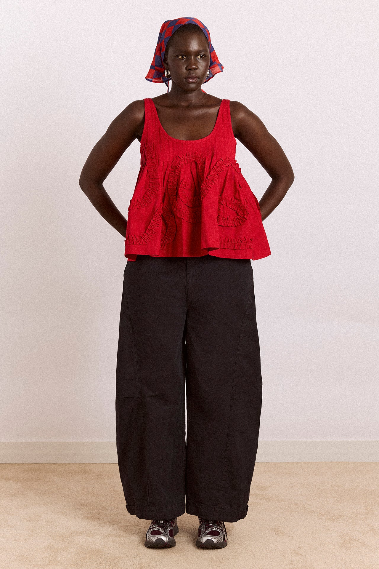 Stella Ruffle Cami - Red – Damson Madder