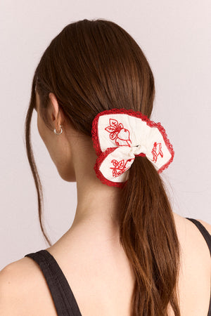 Natalina Embroidered Scrunchie