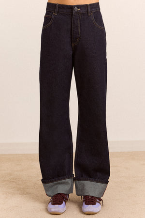 Sylvie Jeans- Indigo With Turn Up